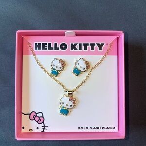 Hello kitty necklace and earring set